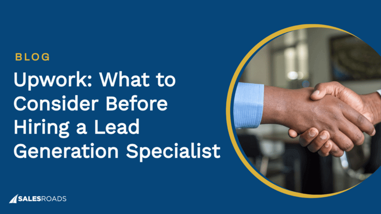 Cover: Upwork What to Consider Before Hiring a Lead Generation Specialist.